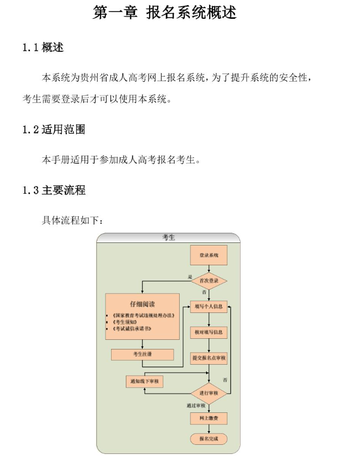 貴州省2024年成人高?？荚囌猩W(wǎng)上報(bào)名操作手冊(cè)