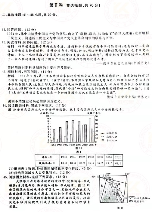 2021年成人高考高起本史地綜合真題及答案(已公布)！-5